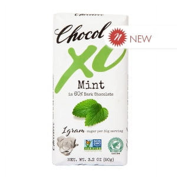 CHOCOLOVE XO NO SUGAR ADDED MINT 60% DARK CHOCOLATE 3.2 OZ