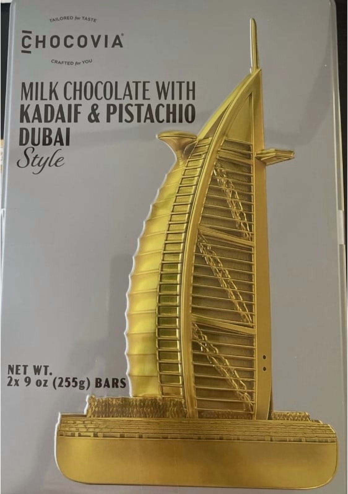 CHOCOVIA MILK CHOCOLATE WITH KADAIF & PISTACHIO DUBAI STYLE