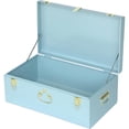 Key Lock Box Labels CHOCSTAY Large Storage Trunk with Key Lock & Handles, Blue Decorative ...