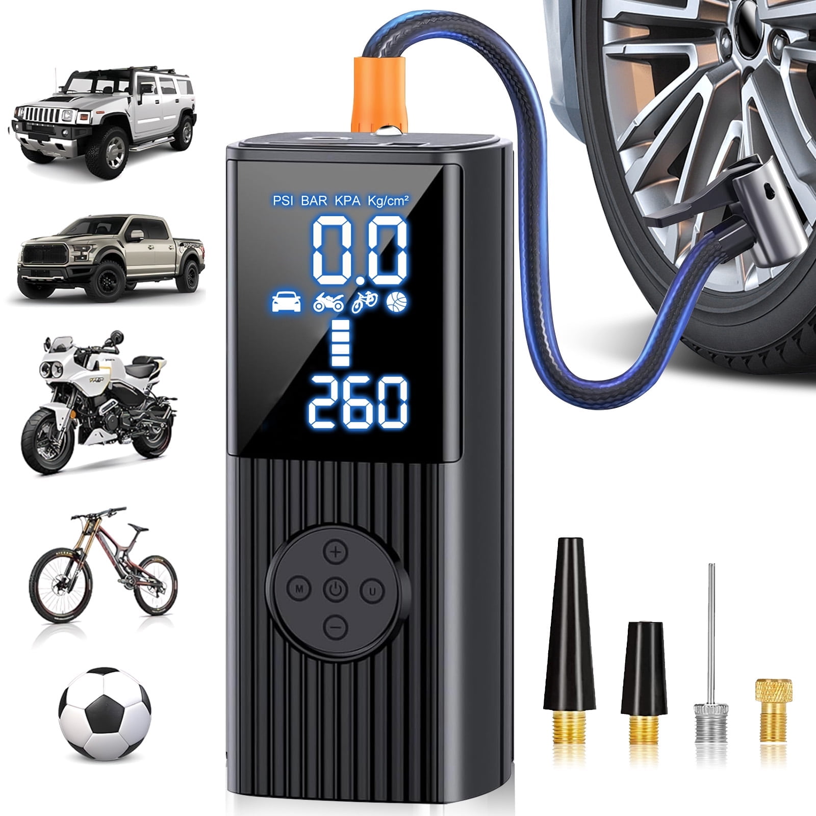 Loranu Tire Inflator Portable Air Compressor, 12000mAh Battery - View #6