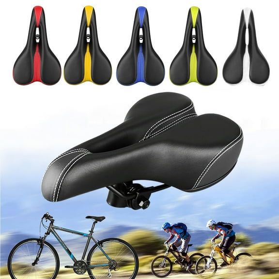 MixMart Bike Seat, Bike Seat Cushion High Elastic Comfort, PVC Leather Bicycle Saddle, Universal Fit for MTB Mountain, Folding Exercise Bike