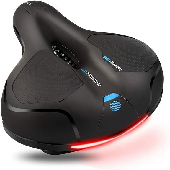 MixMart Bike Seat for Men Women Comfort Wide Gel Bike Seat Replacement,Breathable Waterproof Padded Bicycle Saddle, Compatible with Cruiser/Mountain/Fat Bikes