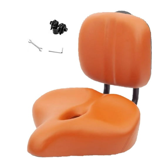 MixMart Bike Seat with Backrest Adjustable Height Detachable Comfortable Bike Saddle black