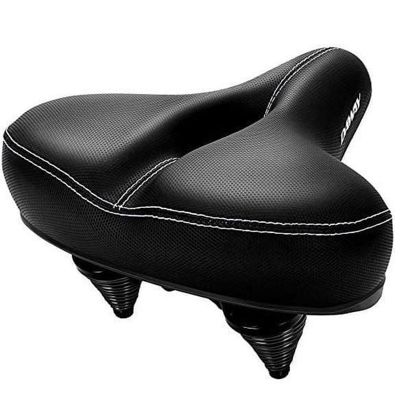 MixMart Comfortable Oversized Bike Seat - Compatible with Peloton, Exercise, Mountain or Road Bikes, Extra Wide Bicycle Saddle Replacement with Memory Foam Cushion for Men Women Comfort