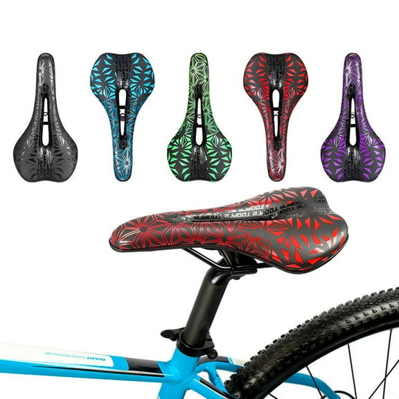 MixMart Hollow Bicycle Saddle Good Filling Shockproof Geometric Pattern Bike Seat for MTB