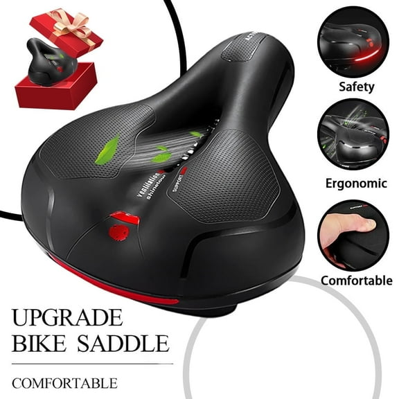 MixMart Oversized Comfort Bike Seat Extra Wide Saddle Bicycle Seat Pad Soft Padded Mountain Bike Gel Saddle Seat for Exercise, Stationary, Mountain, Road Bike or Ebike
