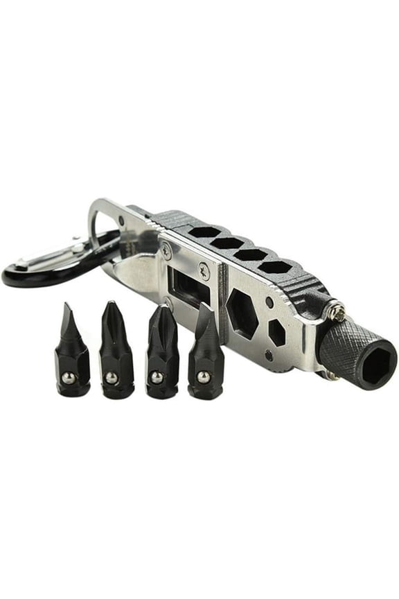 Pocket Screwdriver,Multifunctional Keychain Pocket Tools Mini Screwdriver EDC Outdoor Camping Portable Pocket Tools with LED Flashlight for Outdoor CJB#2810