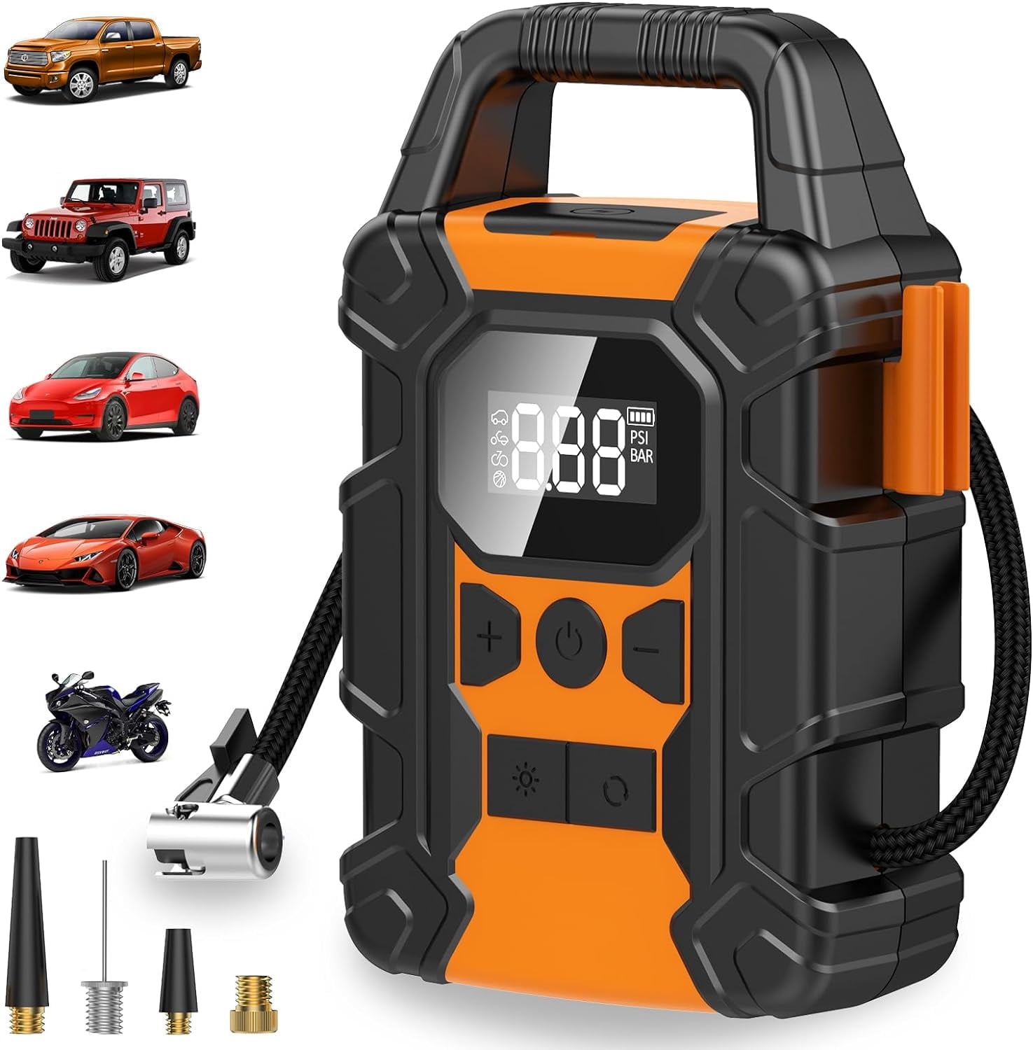 MixMart Tire Inflator Portable Air Compressor,150 PSI Heavy Duty ...