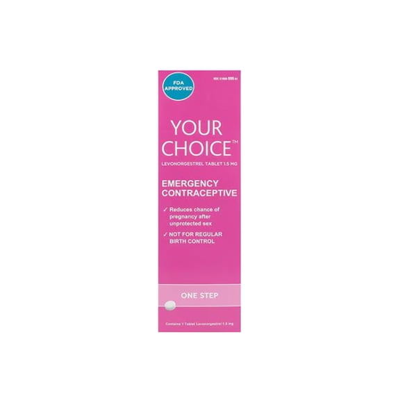 YOUR CHOICE Emergency Contraceptive Pill – One‑Step Levonorgestrel Tablet 1.5mg – Reduces Chance of Pregnancy After Unprotected Intercourse – Single Dose Backup Contraception