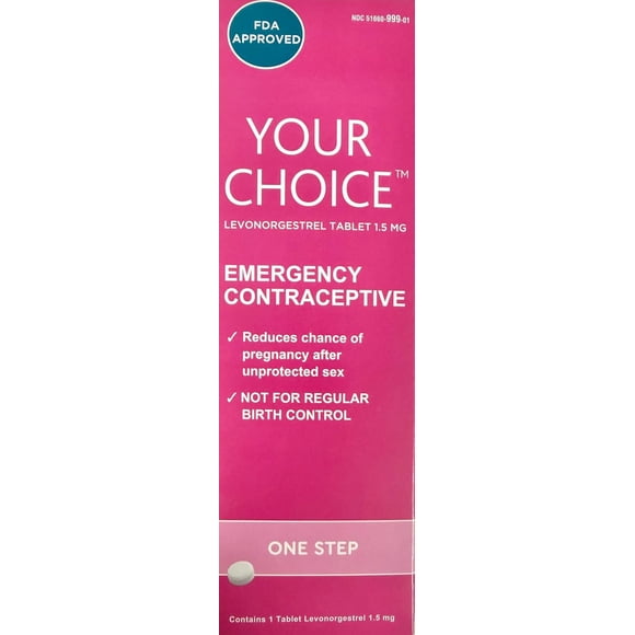 YOUR CHOICE Emergency Contraceptive Pill  OneStep Levonorgestrel Tablet 1.5mg  Reduces Chance of Pregnancy After Unprotected Intercourse  Single Dose Backup Contraception