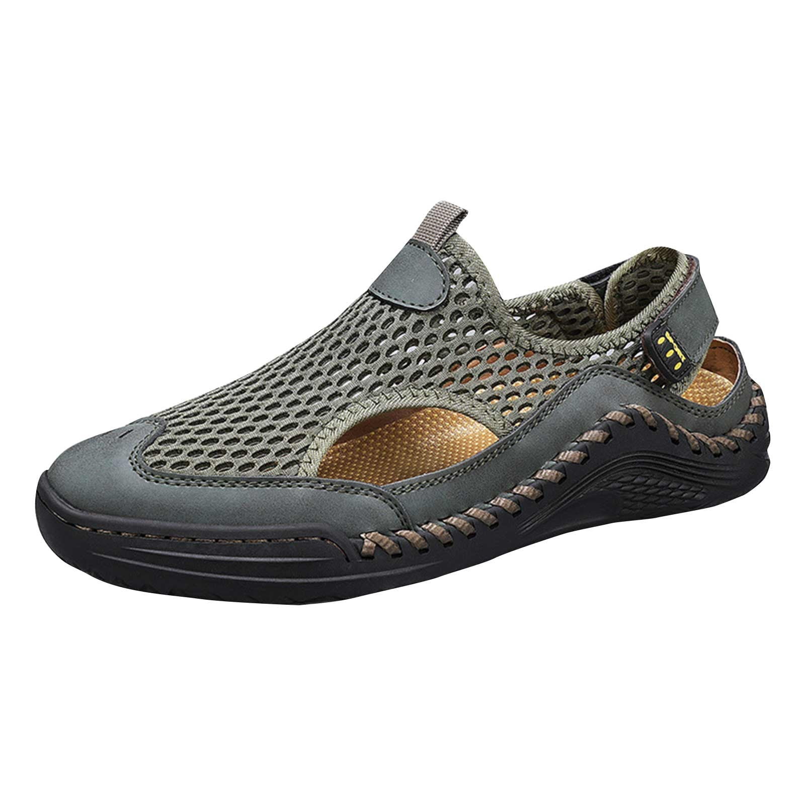 Yellow Men's Closed Toe Beach Slide Sandals
