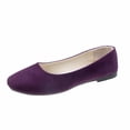 thumbnail image 1 of CHOII Clearance Women Ladies Slip On Flat Shoes Sandals Casual Square Head Loafers Shoes Flats Walking Shoes Comfortable Sandals for Ladies,Dark Purple/6, 1 of 4