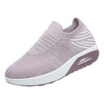 thumbnail image 1 of CHOII Clearance Women's Woven Breathable Foam Mesh Shoes Walking Wear-Resistant Air-cushion Thick Sole Anti-slip Sneacker for Ladies C omfortable Running Shoes Casual Hiking Shoes,Light Purple/9.5, 1 of 5