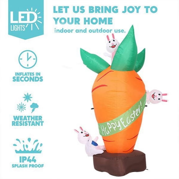 CHOII Easter Decorations,Decorative Garden and Yard Props,Easter Party Props,Inflatable Carrot and Molds,for Indoor and Outdoor Use
