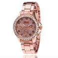 thumbnail image 1 of CHOII Watches on Clearance Sale Metal Bracelet Quartz Bracelet Gold Bracelet Crystal Watch Watches for Womens Exquisite, Elegant and Stylish Rose Gold, 1 of 2