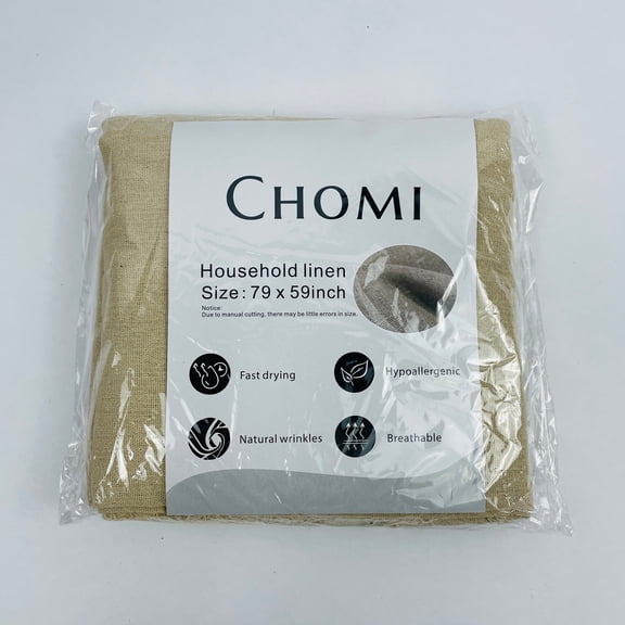CHOMI Household Linen Natural Color Linen Needlework Fabric, 59 In x 79 In