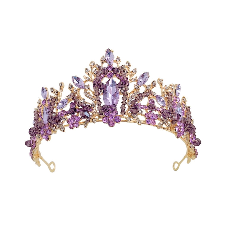 CHOMOEN Purple Crowns for Women Birthday Crown Purple Gems  display picture 2