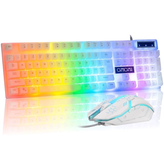 CHONCHOW Wired Keyboard and Mouse Combo,  RGB Backlit Mechanical feel Gaming Keyboard,Multimedia Keys,Anti-ghosting Keys,Spill-Resistant Keycaps for PC, Mac,PS5, PS4, Xbox , Laptop Gamers