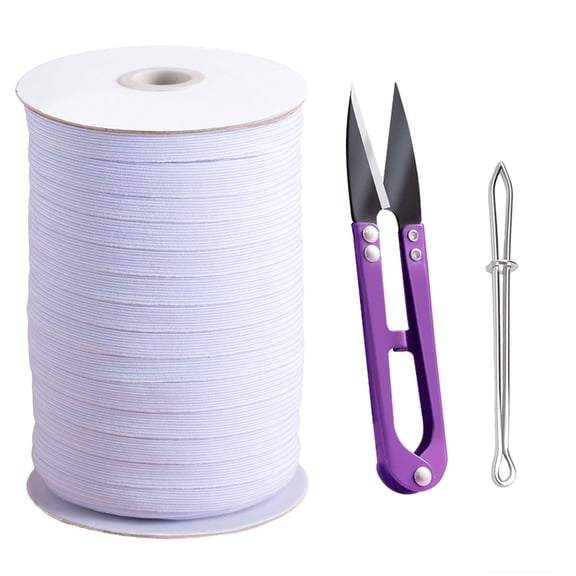 CHONGKO Elastic Band for Sewing, 1/3 Inch 30 Yards Thin White Elastic Cord for Waistband, Underwear, Waist Band, Arts & Crafts