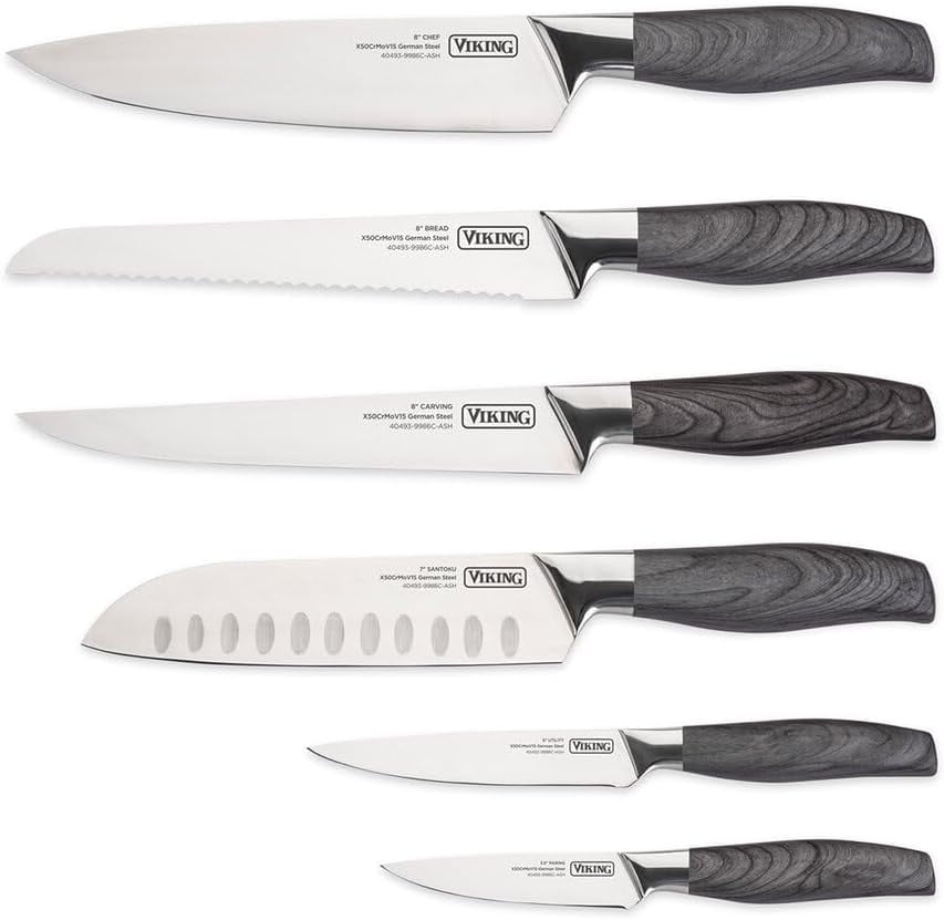CHONGYAO Culinary German Steel Hollow Handle Cutlery Set, 6 Piece