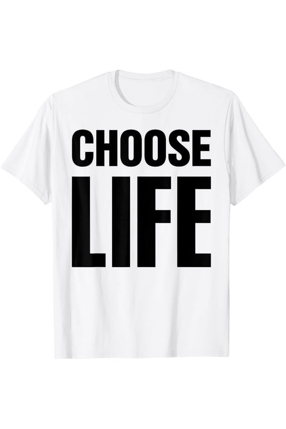 CHOOSE LIFE 80s Retro Vintage T-ShirtMen and women can wear, black T-shirts, gifts. Age: M,L,XL 2XL, 3XL, 159XL