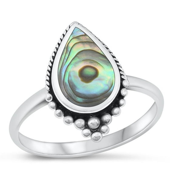 CHOOSE YOUR COLOR Abalone Wholesale Ring .925 Sterling Silver Bali Style Band Jewelry Female Size 10