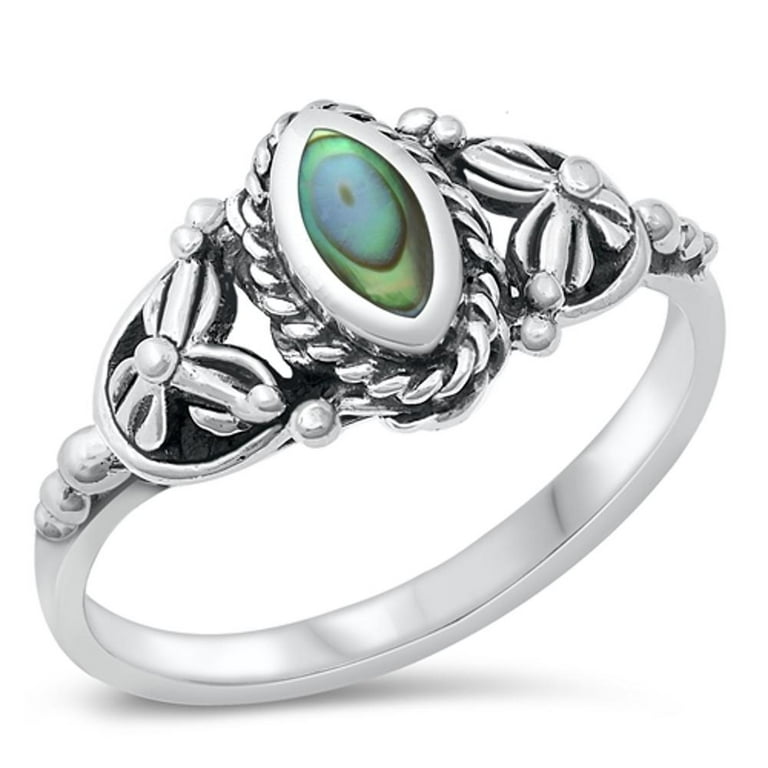 CHOOSE YOUR COLOR Bali Boho Flower Abalone Wholesale Ring