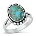 thumbnail image 1 of CHOOSE YOUR COLOR Bali Cocktail Simulated Turquoise Promise Ring .925 Sterling Silver Band Blue CZ Female Size 9, 1 of 4