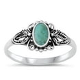 thumbnail image 1 of CHOOSE YOUR COLOR Bali Dragonfly Simulated Turquoise Promise Ring .925 Sterling Silver Band Blue CZ Female Size 8, 1 of 4