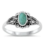 CHOOSE YOUR COLOR Bali Dragonfly Simulated Turquoise Promise Ring .925 Sterling Silver Band Blue CZ Female Size 8