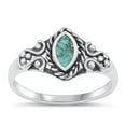 thumbnail image 1 of CHOOSE YOUR COLOR Bali Simulated Turquoise Promise Ring .925 Sterling Silver Band Blue CZ Female Size 10, 1 of 4