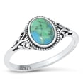 thumbnail image 1 of CHOOSE YOUR COLOR Bali Simulated Turquoise Ring .925 Sterling Silver Band Blue CZ Female Size 7, 1 of 4