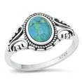 thumbnail image 1 of CHOOSE YOUR COLOR Bali Simulated Turquoise Wholesale Ring .925 Sterling Silver Band Blue CZ Female Size 8, 1 of 4