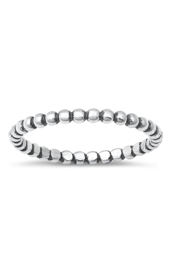 CHOOSE YOUR COLOR Bali Style Ball Bead Sterling Silver Ring Festival 925 Jewelry Female Male Size 12