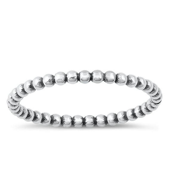 CHOOSE YOUR COLOR Beaded Dot Stacking Thin Ring .925 Sterling Silver Band Jewelry Female Male Size 9