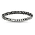 thumbnail image 1 of CHOOSE YOUR COLOR Black CZ Stackable Ring .925 Sterling Silver Thumb Band Jewelry Female Size 4, 1 of 4