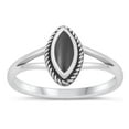 thumbnail image 1 of CHOOSE YOUR COLOR Black Simulated Agate Postmodern Ring .925 Sterling Silver Band CZ Female Size 10, 1 of 4