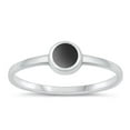 thumbnail image 1 of CHOOSE YOUR COLOR Black Simulated Agate Ring .925 Sterling Silver Band CZ Jewelry Female Size 4, 1 of 4