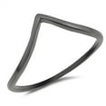 thumbnail image 1 of CHOOSE YOUR COLOR Black-Tone Chevron Pointed V Shape Ring .925 Sterling Silver Band Jewelry Female Size 10, 1 of 4