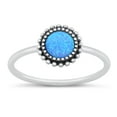 thumbnail image 1 of CHOOSE YOUR COLOR Blue Simulated Opal Bali Sun Flower Ring .925 Sterling Silver Band CZ Female Size 7, 1 of 4