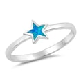 thumbnail image 1 of CHOOSE YOUR COLOR Blue Simulated Opal Boho Midi Knuckle Girl's Ring .925 Sterling Silver Band CZ Female Size 9, 1 of 4