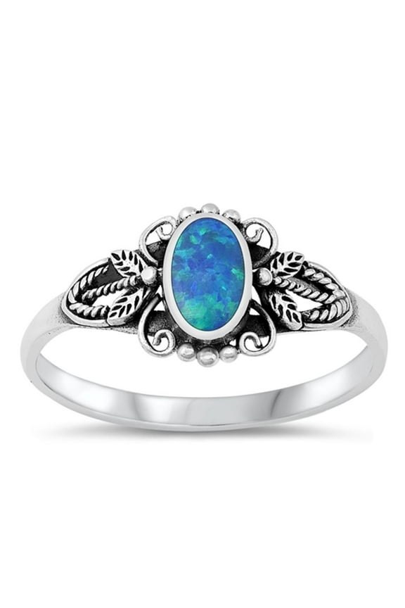 CHOOSE YOUR COLOR Blue Simulated Opal Dragonfly Ring .925 Sterling Silver Band CZ Female Size 9
