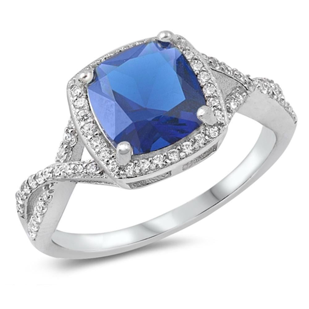 Sterling Silver Infinity Knot Ring With Simulated Opal & CZ - Size 8, .925 Silver