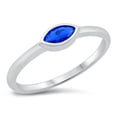 thumbnail image 1 of CHOOSE YOUR COLOR Blue Simulated Sapphire Promise Ring .925 Sterling Silver Band CZ Female Size 6, 1 of 4