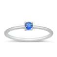 thumbnail image 1 of CHOOSE YOUR COLOR Blue Simulated Sapphire Wholesale Ring .925 Sterling Silver Solitaire Band CZ Female Size 5, 1 of 4