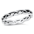thumbnail image 1 of CHOOSE YOUR COLOR Braided Rope Ring .925 Sterling Silver Band Jewelry Female Male Unisex Size 8, 1 of 4