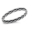 thumbnail image 1 of CHOOSE YOUR COLOR Braided Rope Wheat Ring .925 Sterling Silver Band Jewelry Female Male Size 4, 1 of 4
