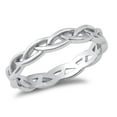 thumbnail image 1 of CHOOSE YOUR COLOR Braided Wire Ring Modern .925 Solid Sterling Silver Band Jewelry Female Size 7, 1 of 4