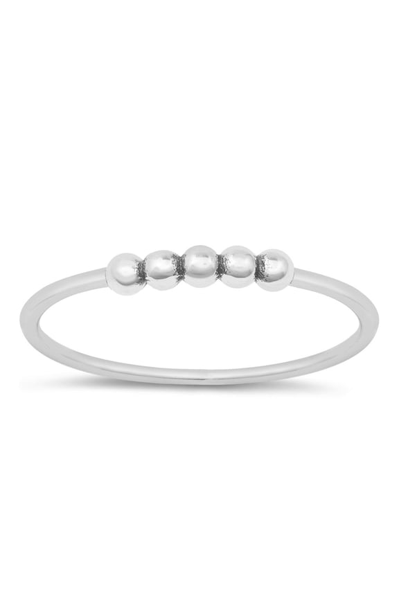 CHOOSE YOUR COLOR Bubble Bead Ring .925 Sterling Silver Band Jewelry Female Male Unisex Size 4