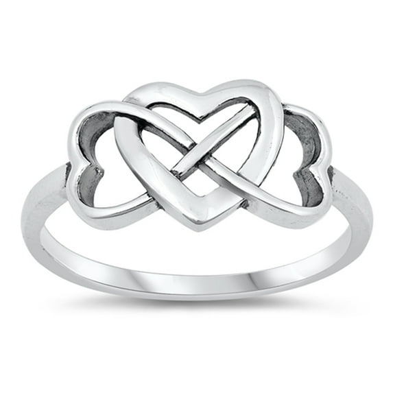 CHOOSE YOUR COLOR Celtic Knot Promise Heart Clover Ring .925 Sterling Silver Band Jewelry Female Size 7